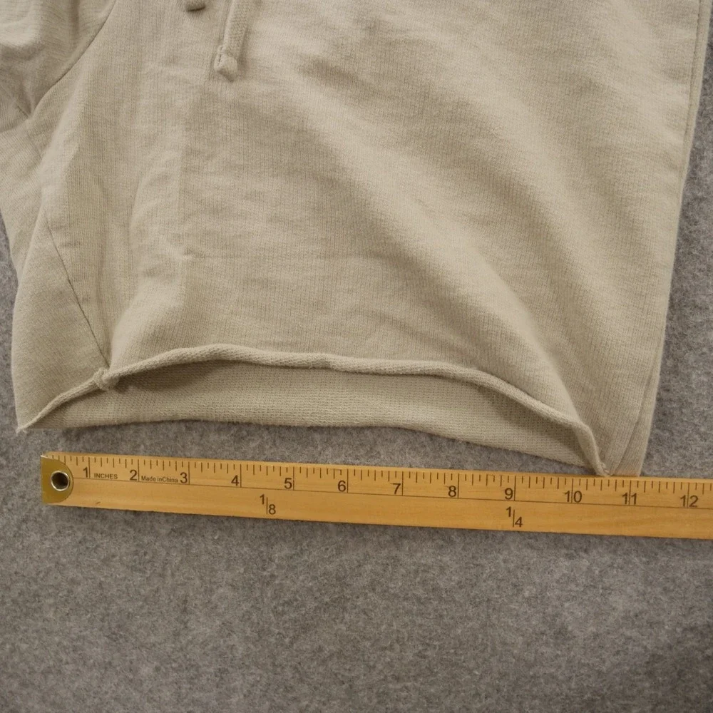 James Perse Shorts Womens Small 1 Beige Fleece Elastic Waist Drawstring